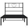 Estructura de cama con cabecero metal negro 90x200 cm de , Camas y somieres - Ref: Foro24-355456, Precio: 66,59 €, Descuento: %