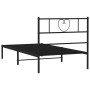 Estructura de cama con cabecero metal negro 90x200 cm de , Camas y somieres - Ref: Foro24-355456, Precio: 66,59 €, Descuento: %