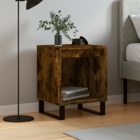 Mesita de noche madera de ingeniería roble ahumado 40x35x50 cm de , Mesitas de noche - Ref: Foro24-830742, Precio: 38,95 €, D...