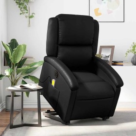 Sillón de masaje elevable eléctrico cuero sintético negro en Sillones | Comprar online en Foru.es