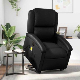 Sillón de masaje elevable eléctrico cuero sintético negro en Sillones | Comprar online en Foru.es