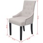 Sillas de comedor 2 unidades tela gris crema de vidaXL, Sillas de comedor - Ref: Foro24-242402, Precio: 325,56 €, Descuento: %