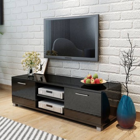Mueble de TV negro brillo 120x40,5x35 cm de vidaXL, Muebles TV - Ref: Foro24-243042, Precio: 118,29 €, Descuento: %