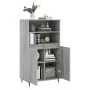 Tall Sonoma Gray Plywood Sideboard 60x36x110 cm by , Sideboards - Ref: Foro24-831482, Price: 76,64 €, Discount: %