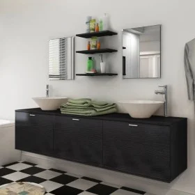 8-teiliges Bad- und Waschbecken-Set schwarz von vidaXL, Badezimmermöbel - Ref: Foro24-272233, Preis: 329,19 €, Rabatt: %