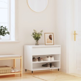Mueble zapatero madera contrachapada blanco 70x36x60 cm de , Zapateros y organizadores de calzado - Ref: Foro24-831428, Preci...