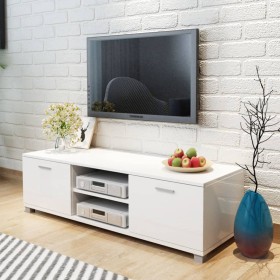 Mueble de TV blanco brillo 140x40,5x35 cm de vidaXL, Muebles TV - Ref: Foro24-243043, Precio: 137,35 €, Descuento: %