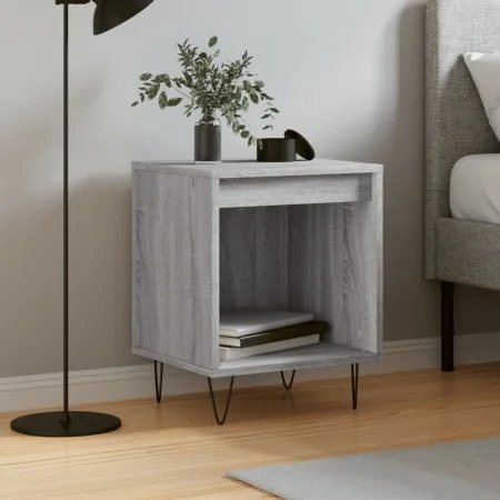 Mesita de noche madera de ingeniería gris Sonoma 40x35x50 cm de , Mesitas de noche - Ref: Foro24-830728, Precio: 33,67 €, Des...