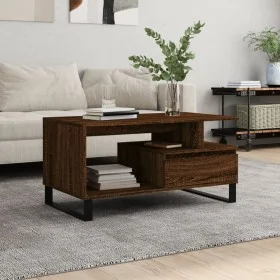 Mesa de centro madera contrachapada roble marrón 90x49x45 cm de , Mesas de centro - Ref: Foro24-831035, Precio: 64,54 €, Desc...