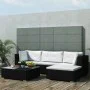 Set muebles de jardín 5 piezas y cojines ratán sintético negro de vidaXL, Conjuntos de jardín - Ref: Foro24-41872, Precio: 51...