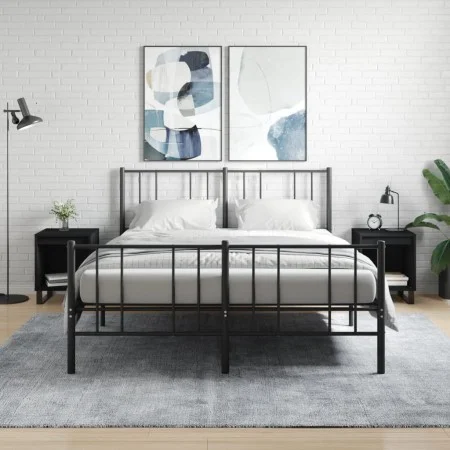Nightstands 2 pcs engineered wood black 40x35x50 cm by , Nightstands - Ref: Foro24-830735, Price: 48,48 €, Discount: %