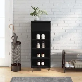 Mueble zapatero madera contrachapada negro 40x36x105 cm de , Zapateros y organizadores de calzado - Ref: Foro24-831461, Preci...
