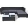 Set muebles de jardín 5 piezas y cojines ratán sintético negro de vidaXL, Conjuntos de jardín - Ref: Foro24-41872, Precio: 51...
