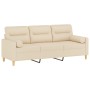 Sofá de 3 plazas con cojines tela color crema 180 cm de , Sofás - Ref: Foro24-3200831, Precio: 275,94 €, Descuento: %