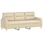 Sofá de 3 plazas con cojines tela color crema 180 cm de , Sofás - Ref: Foro24-3200831, Precio: 275,94 €, Descuento: %