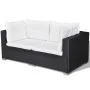 Set muebles de jardín 5 piezas y cojines ratán sintético negro de vidaXL, Conjuntos de jardín - Ref: Foro24-41872, Precio: 51...