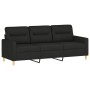 Sofá de 3 plazas con cojines tela negro 180 cm de , Sofás - Ref: Foro24-3200833, Precio: 319,65 €, Descuento: %
