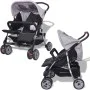 Gray and black steel twin stroller by vidaXL, Baby strollers - Ref: Foro24-10110, Price: 199,81 €, Discount: %
