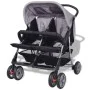 Gray and black steel twin stroller by vidaXL, Baby strollers - Ref: Foro24-10110, Price: 199,81 €, Discount: %