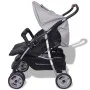 Gray and black steel twin stroller by vidaXL, Baby strollers - Ref: Foro24-10110, Price: 199,81 €, Discount: %