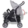 Gray and black steel twin stroller by vidaXL, Baby strollers - Ref: Foro24-10110, Price: 199,81 €, Discount: %