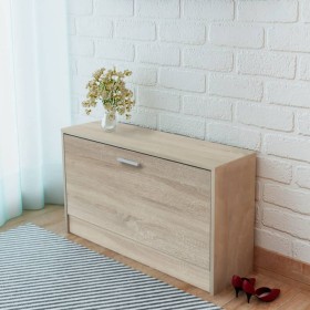 Banco zapatero de color roble 80x24x45 cm de vidaXL, Zapateros y organizadores de calzado - Ref: Foro24-243049, Precio: 62,73...
