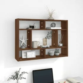 Brown oak engineered wood wall shelf 75x16x55 cm by , Shelves and shelves - Ref: Foro24-815845, Price: 33,57 €, Discount: %