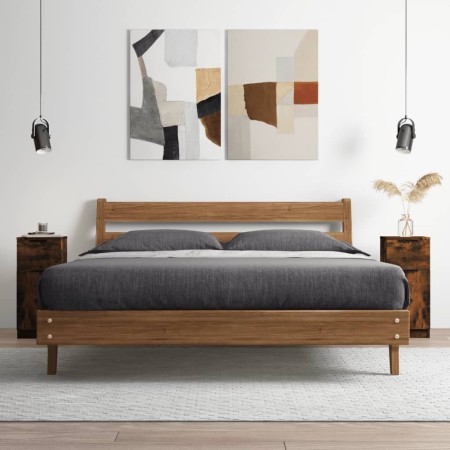 Aparador madera contrachapada color roble ahumado 30x30x70 cm de , Aparadores - Ref: Foro24-817000, Precio: 41,78 €, Descuent...