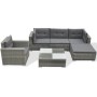 Juego de muebles de jardín 6 pzs y cojines ratán sintético gris de vidaXL, Conjuntos de jardín - Ref: Foro24-41879, Precio: 6...