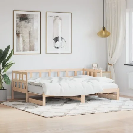Sofá cama nido madera maciza de pino 80x200 cm de , Camas y somieres - Ref: Foro24-836207, Precio: 154,50 €, Descuento: %