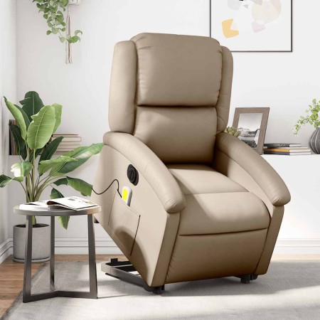 Sillón reclinable de masaje eléctrico cuero sintético capuchino en Sillones | Comprar online en Foru.es