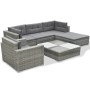 Juego de muebles de jardín 6 pzs y cojines ratán sintético gris de vidaXL, Conjuntos de jardín - Ref: Foro24-41879, Precio: 6...