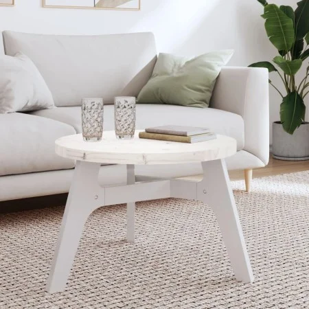 Round table top solid white pine wood Ø60x3 cm by , Table tops - Ref: Foro24-833665, Price: 43,20 €, Discount: %