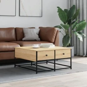 Mesa de centro madera de ingeniería roble Sonoma 80x80x40 cm de , Mesas de centro - Ref: Foro24-835355, Precio: 50,69 €, Desc...