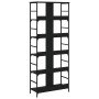 Estantería de madera de ingeniería negra 78,5x33x188,5 cm de , Librerías y estanterías - Ref: Foro24-835259, Precio: 99,22 €,...
