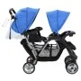 Carrito para 2 niños tandem de acero azul y negro de vidaXL, Cochecitos de bebé - Ref: Foro24-10112, Precio: 207,55 €, Descue...