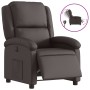 Sillón reclinable eléctrico de cuero auténtico marrón oscuro en Sillones | Comprar online en Foru.es