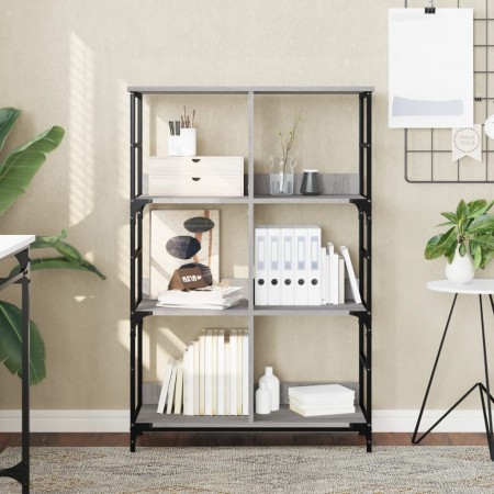 Estantería de madera de ingeniería gris Sonoma 78,5x33x117,5 cm de , Librerías y estanterías - Ref: Foro24-835252, Precio: 66...