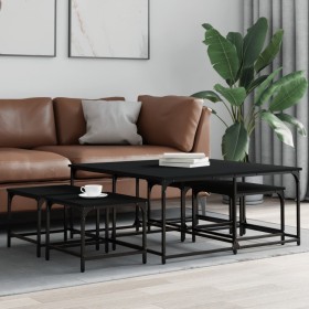 Mesas de centro apilables 5 piezas madera de ingeniería negro de , Mesas de centro - Ref: Foro24-835334, Precio: 81,81 €, Des...