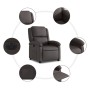 Sillón reclinable eléctrico de cuero auténtico marrón oscuro en Sillones | Comprar online en Foru.es
