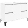 Armario para lavabo madera contrachapada blanco 80x33x60 cm de , Tocadores de baño - Ref: Foro24-821276, Precio: 98,63 €, Des...