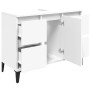 Armario para lavabo madera contrachapada blanco 80x33x60 cm de , Tocadores de baño - Ref: Foro24-821276, Precio: 98,63 €, Des...