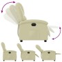 Sillón reclinable eléctrico de cuero auténtico blanco crema en Sillones | Comprar online en Foru.es