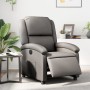 Sillón reclinable eléctrico de cuero auténtico gris en Sillones | Comprar online en Foru.es