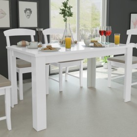 Mesa de comedor blanca 140x80x75 cm de vidaXL, Mesas de cocina y de comedor - Ref: Foro24-243056, Precio: 131,13 €, Descuento: %