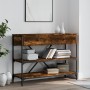 Mesa consola cajones estantes madera ingeniería roble ahumado de , Mesas auxiliares - Ref: Foro24-833405, Precio: 96,45 €, De...