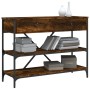 Mesa consola cajones estantes madera ingeniería roble ahumado de , Mesas auxiliares - Ref: Foro24-833405, Precio: 96,45 €, De...