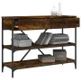 Mesa consola cajones estantes madera ingeniería roble ahumado de , Mesas auxiliares - Ref: Foro24-833405, Precio: 95,03 €, De...