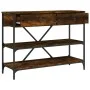 Mesa consola cajones estantes madera ingeniería roble ahumado de , Mesas auxiliares - Ref: Foro24-833405, Precio: 95,03 €, De...