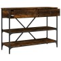 Mesa consola cajones estantes madera ingeniería roble ahumado de , Mesas auxiliares - Ref: Foro24-833405, Precio: 96,45 €, De...